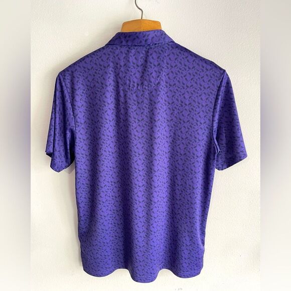 Jack Nicklaus Performance Golf Polo Shirt geometric paisley purple men’s L - Picture 4 of 7